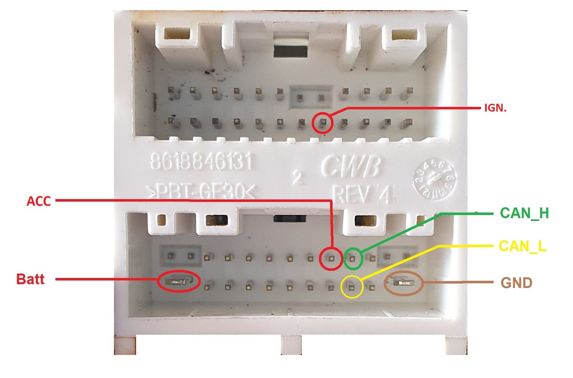 LCN2 connector pinout